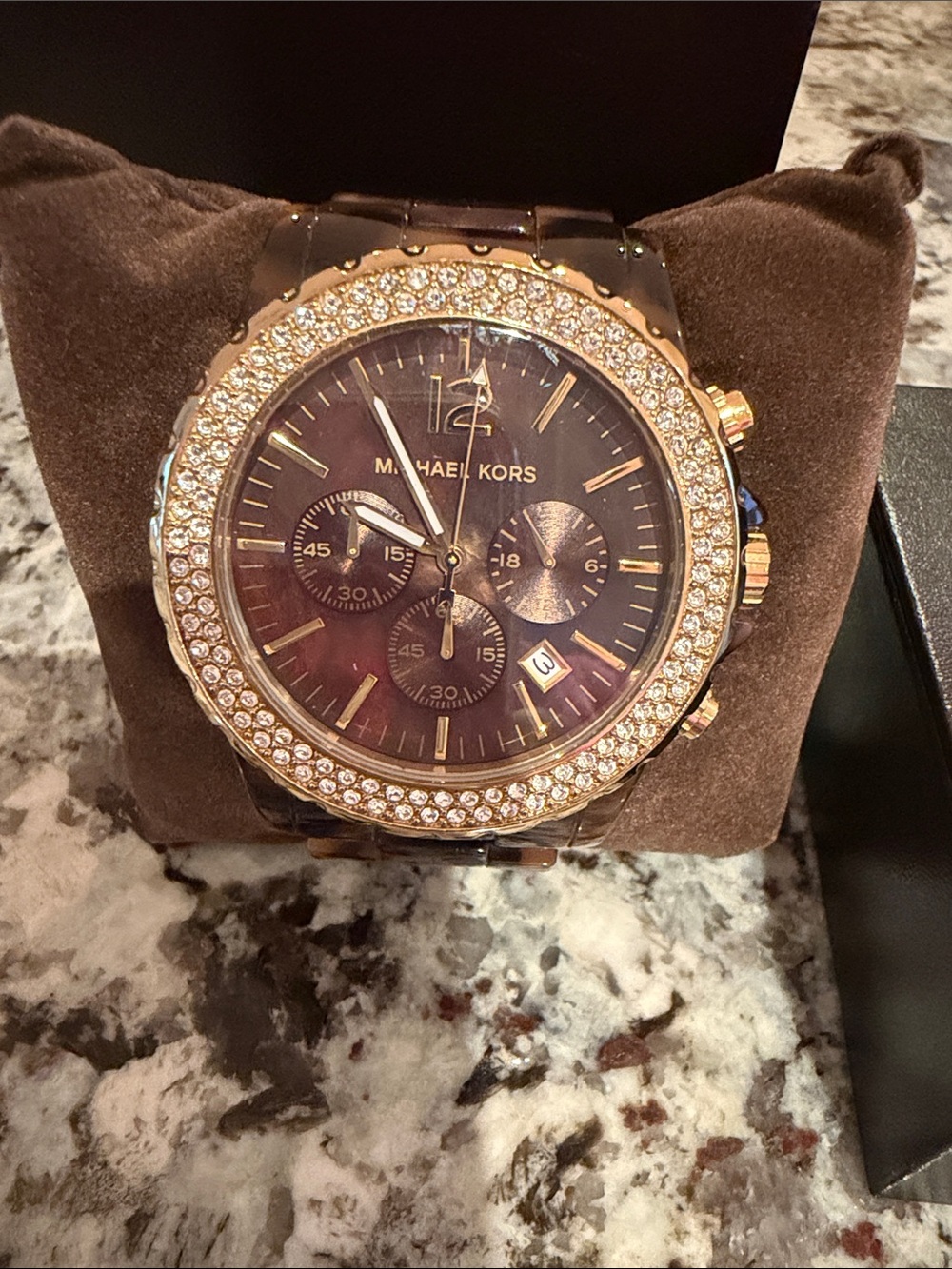 Michael Kors Madison Tortoise Chronograph watch
